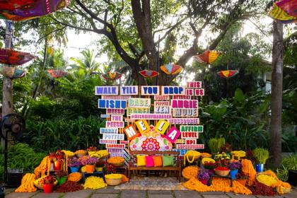Backdrop and Signage — Mehendi decor — Alila Diwa Goa